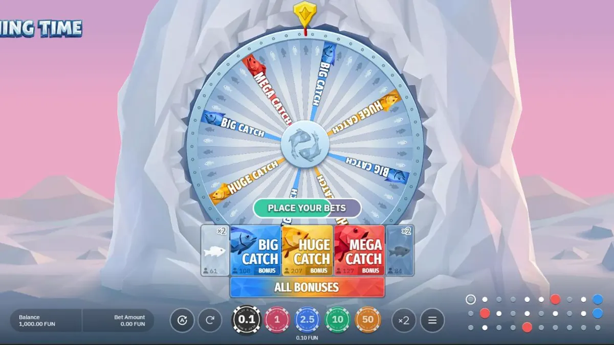 Pemandangan musim dingin di Fishing Time oleh BGaming